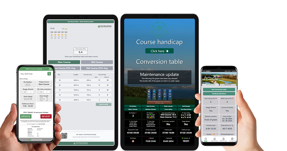 How Many Strokes Course update app - Club App -Terminal conversion table